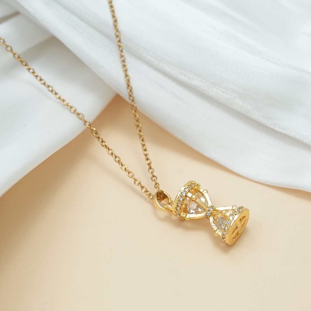 Women's Stainless Steel Hourglass Pendant Necklace